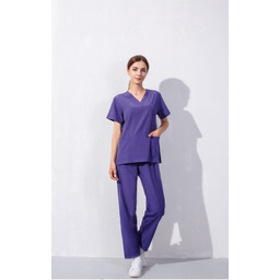 Nianqing Komplet Medyczny Damski Scrubs - Fioletowy -