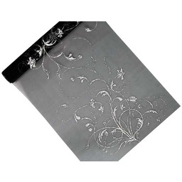 Organza z nadrukiem, czarna, 0,36 x 9 m