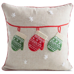 Poszewka bożonarodzeniowa beżowo-czerwona PSWA-331