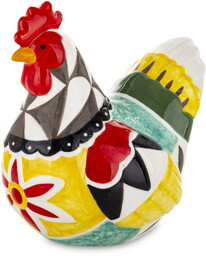 Figurka dekoracyjna kura wielokolorowa 22,5x15x23 177038