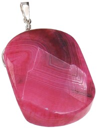 Agat Wężowy Różowy Piękny Oryginalny Wisiorek Srebro