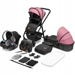 Wózek 3w1 Lionelo Lo-amber Pink Rose