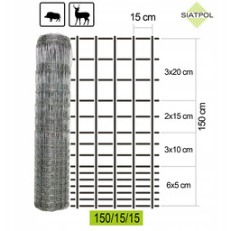Siatka Ogrodzeniowa Leśna 150cm wysokość rolka 50m