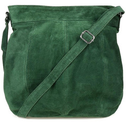 Worek skórzany VERA PELLE zamszowy c. zielony K49