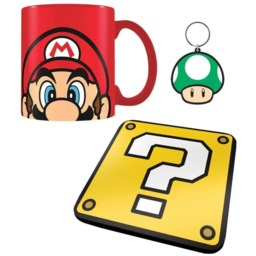Zestaw podarunkowy Super Mario - Mario (kubek, podkładka,