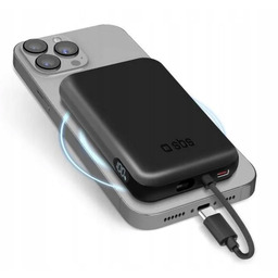 Powerbank Sbs 5000 mAh Wireless Magnetic Czarny