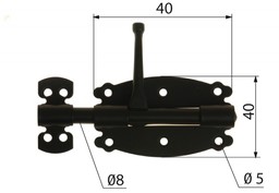Zasuwka 484- 40 czarna