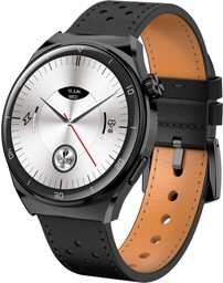 GARETT Smartwatch V12 CZARNY SKÓRZANY - Zestaw