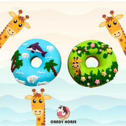 Candy Horse Pączki/donuty z lukrem 2 szt. JUNGLE
