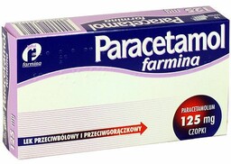 Paracetamol 125 mg czopki przeciwgorączkowe, 10 sztuk /Farmina/