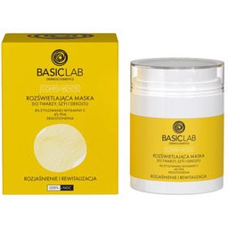 BasicLab Rozjaśnienie i Rewitalizacja Rozświetlająca maska do twarzy,