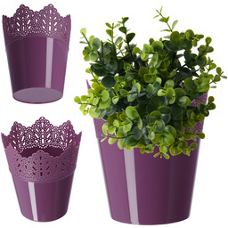 Doniczka Calade na kwiaty z koronką 14 x