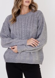 Sweter w sportowym stylu - SWE322 szary MKM