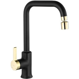 Czarna bateria kuchenna Polo Black Gold Mat Rea