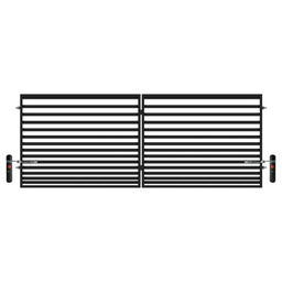 Brama dwuskrzydłowa Daniel ocynk czarny struktura 400 x