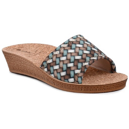 Klapki damskie na koturnie na korku lekkie Inblu