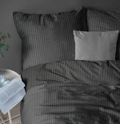 Pościel hotelowa adamaszkowa 200x220 czarna hotelowa PREMIUM