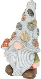 Krasnal ogrodowy z muchomorem, polyresin, 23 x17,5 x