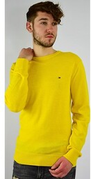 sweter męski tommy hilfiger żółty z jedwabiem
