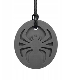 Gryzak Logopedyczny Terapeutyczny Naszyjnik PAJĄK Grafitowy Twardy