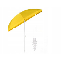 Parasol Plażowy Ogrodowy Żółty Średnica 180cm Z Wiertłem
