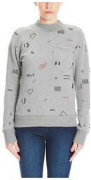 bluza BENCH - Velvet Embroidery Jumper Winter Grey