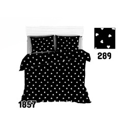 Extrapościel Pościel bawełniana 200x220 1857E czarna serduszka białe