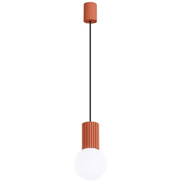 Lumes Czerwona ryflowana lampa wisząca C2-G12