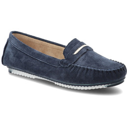 S.Barski Mokasyny damskie, cholewka ze skóry naturalnej zamszowej