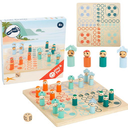 Drewniany zestaw do gry Chińczyk Piraci dla dzieci