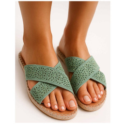Zielone klapki espadryle