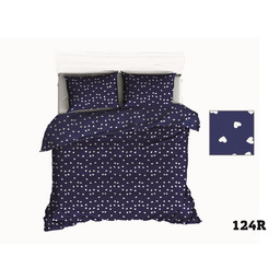 Extrapościel Pościel bawełniana 150x200 R124 granatowa serca serduszka