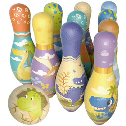 Woopie Gra Zręcznościowa Kręgle Miękkie Soft Dinozaury Zestaw