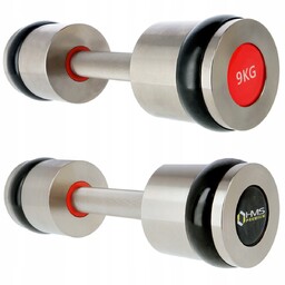 Zestaw 2x Hantla Chromowana Hantle 2x9kg Stalowe Radełkowane
