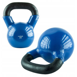 Hantelka 8kg z uchwytem żeliwna powlekana winylem kettlebell