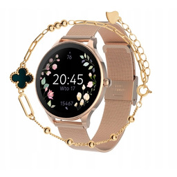 Smartwatch Forever Velora SB-306 Różowe-złoto bransoletka Verona pasek