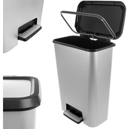Kosz na śmieci z pedałem Curver Compatta srebrny