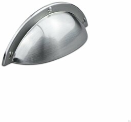 Uchwyt meblowy muszlowy Prato 64 Srebrny Szczotkowany