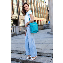 Skórzany plecak damski torba 2w1 elegancki A4 włoski