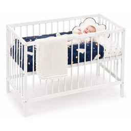 Edinos Premium Białe skandynawskie łóżeczko z materacem 60x120