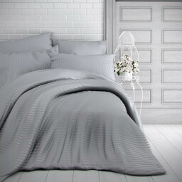 Kvalitex Pościel bawełniana Stripe jasnoszary, szary, 240 x