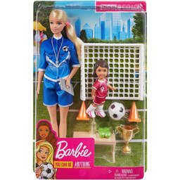 Lalka Barbie Piłkarka Bramka Piłka Nożna Puchar GLM47