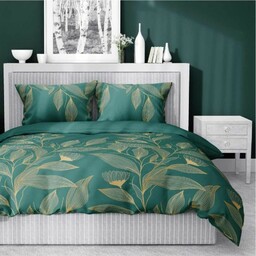 Pościel satynowa 140x200 Home Satin 54 zielona złota