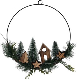Świąteczna dekoracja wisząca LED Christmas ring, 30 cm