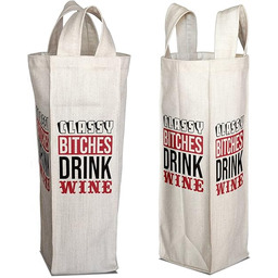 Bonamaison Bawełniana torba na wino z nadrukiem cyfrowym,