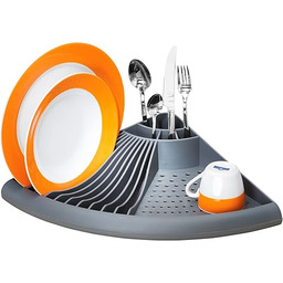 WENKO narożny stojak na naczynia, polipropylen, szary, 35