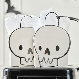 Ginger Ray Halloween biała czaszka papierowe torby