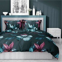 Pościel satynowa 140x200 Home Satin 54 zielona ciemna