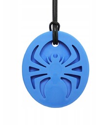 Gryzak Logopedyczny Terapeutyczny Naszyjnik PAJĄK Niebieski Twardy