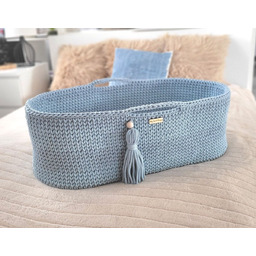 Kosz Mojżesza Boho Handmade - Misty Blue